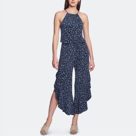 1.STATE Ruffle-Hem Afternoon Bouquet Jumpsuit - Picture 2 of 2